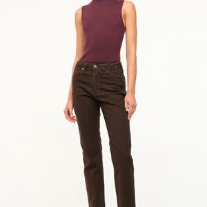 STAUD Women's Brown Straight Leg Jeans